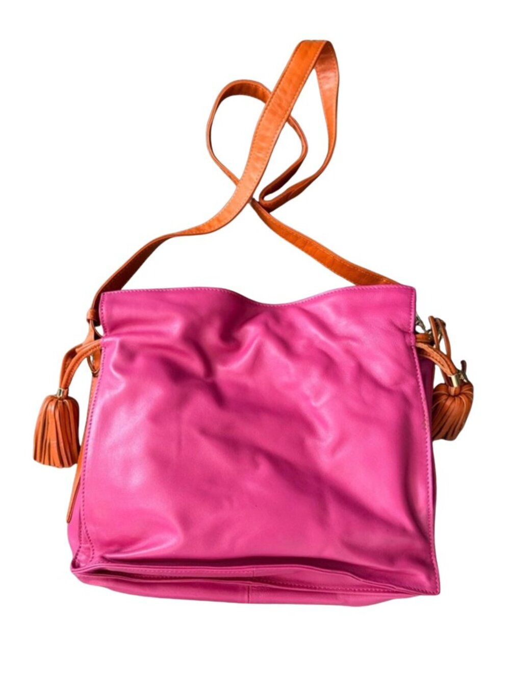 LOEWE Napa Flamenco Leather Crossbody Bag with Tassels | Pink - Picture 10 of 12